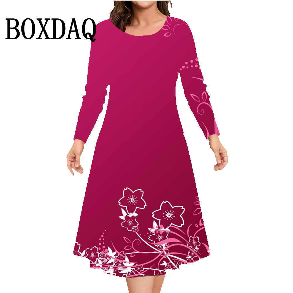 Winter Clothing For Plus Size Women - Vestido de manga larga de otoño
