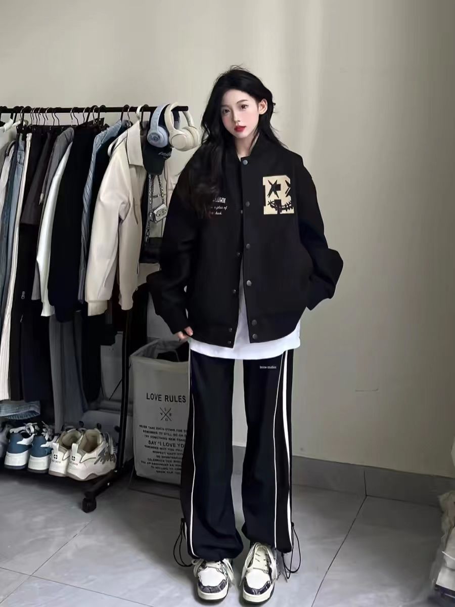 Winter Clothing Trends 2025 Women'S - Chaqueta de béisbol con estampado de