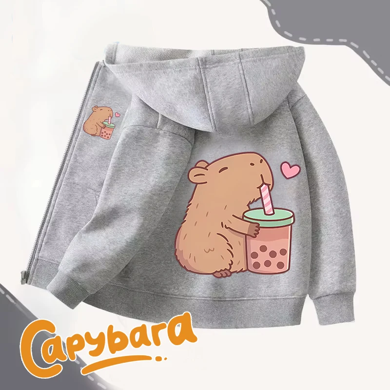 Winter Clothing For Boys - Capibara cremallera sudaderas con capucha abrigos
