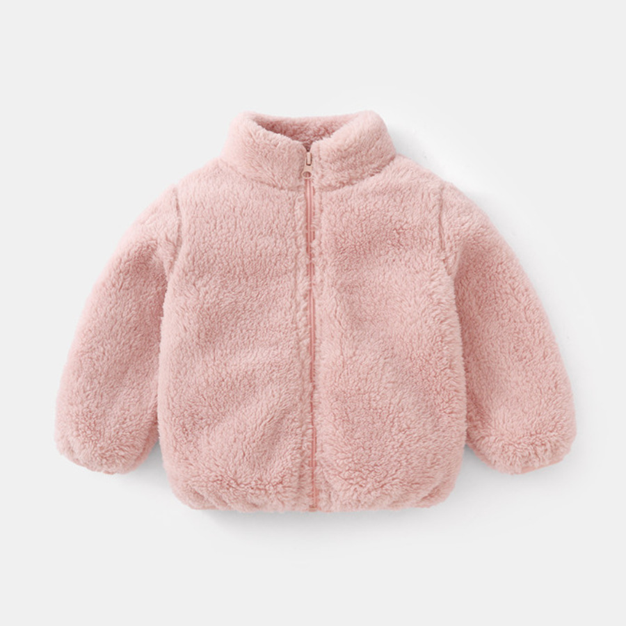 Winter Clothing Toddler Girl - Abrigo de Felpa de Color Sólido