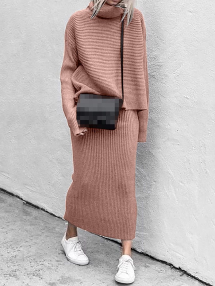 Winter Clothing Kit - Conjunto de Falda Midi Tejida para