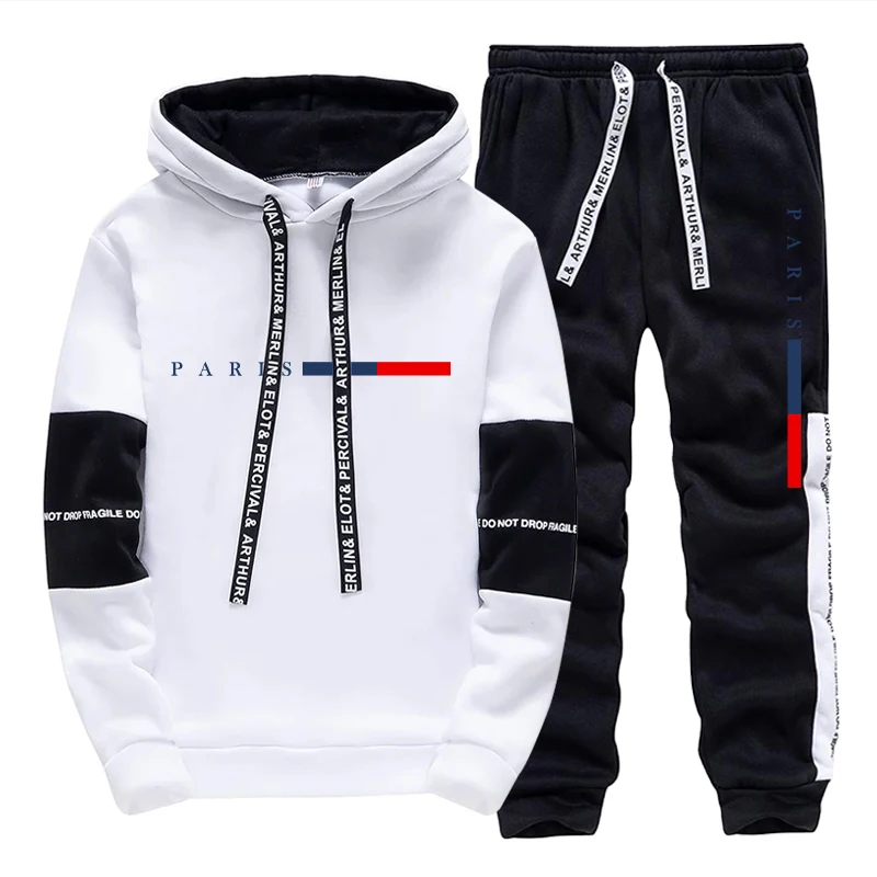 Winter Clothing Fashion - Conjunto para Hombre/Sudadera con Capucha/Pantalones, Moda