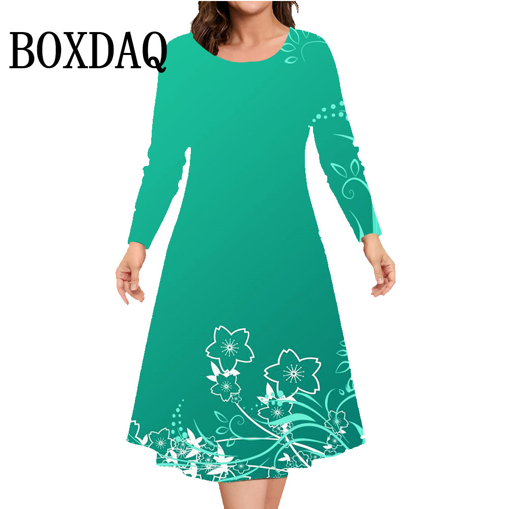 Vestido de manga larga de otoñ - Winter Clothing For Plus Size Women reseña y precio
