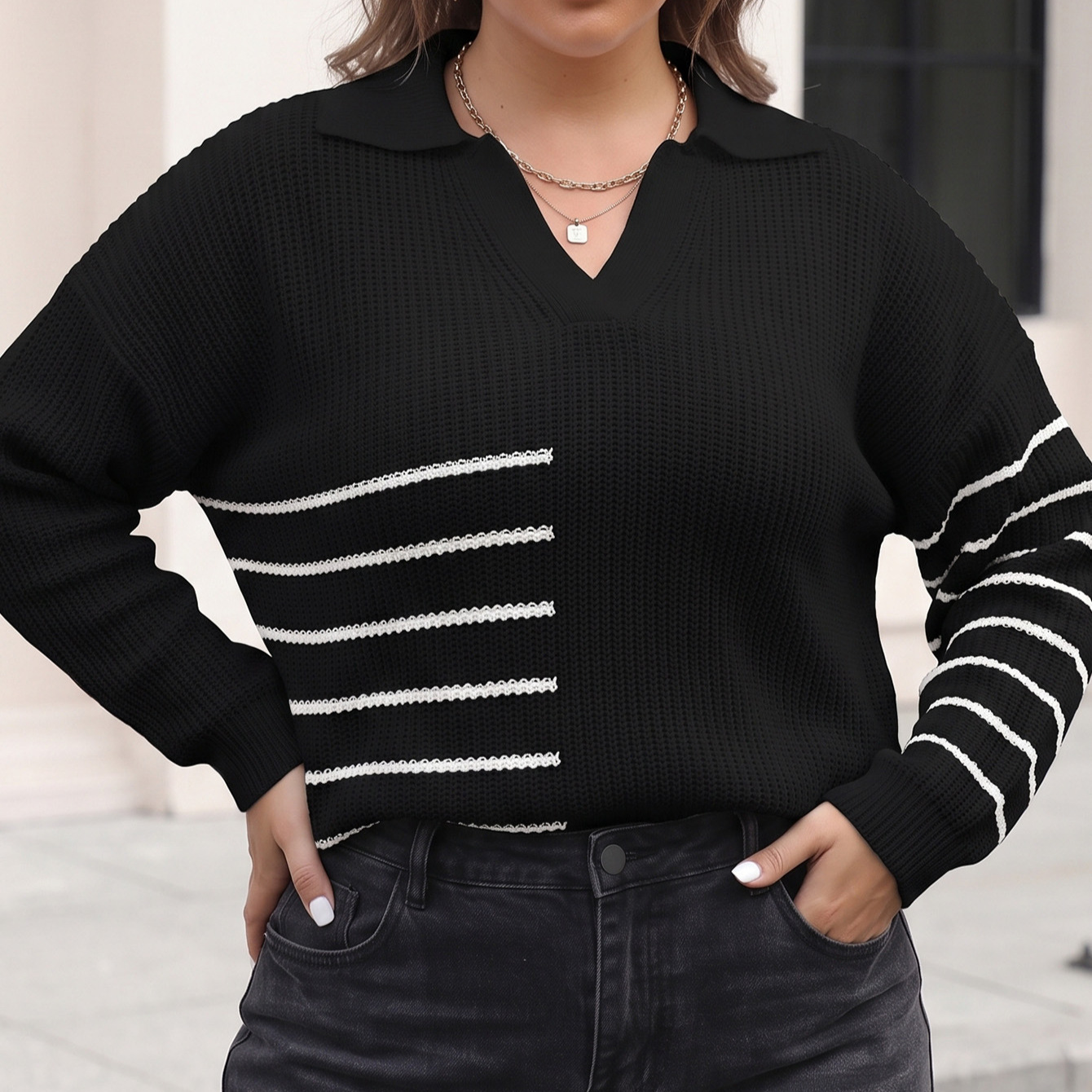 Suéter de Punto Casual para Mu - Winter Clothing For Plus Size Women reseña y precio