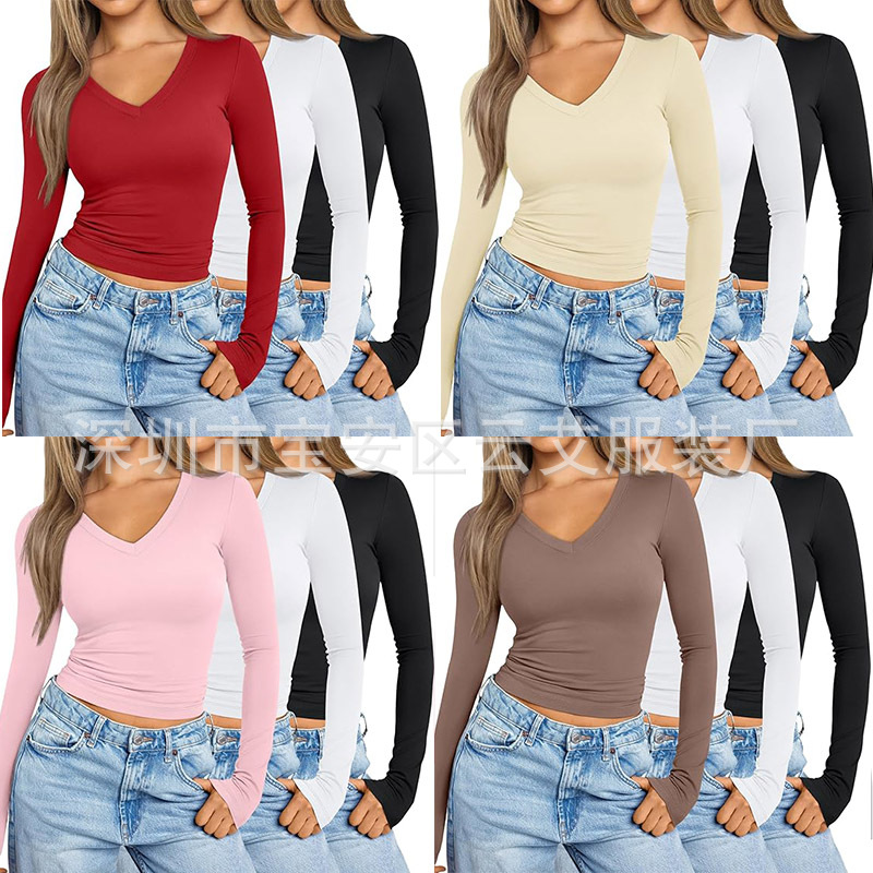 Camiseta básica de manga larga - Winter Clothing Amazon reseña y precio