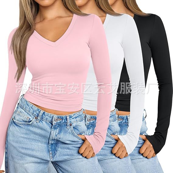 Camiseta básica de manga larga - Winter Clothing Amazon reseña y precio