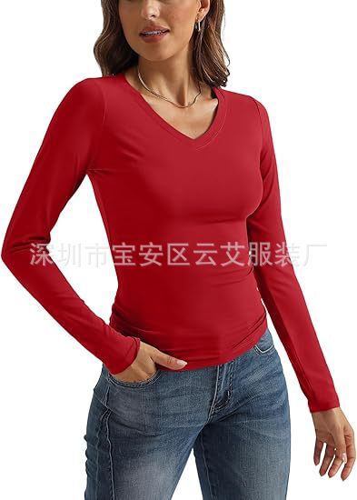 Camiseta básica de manga larga - Winter Clothing Amazon reseña y precio
