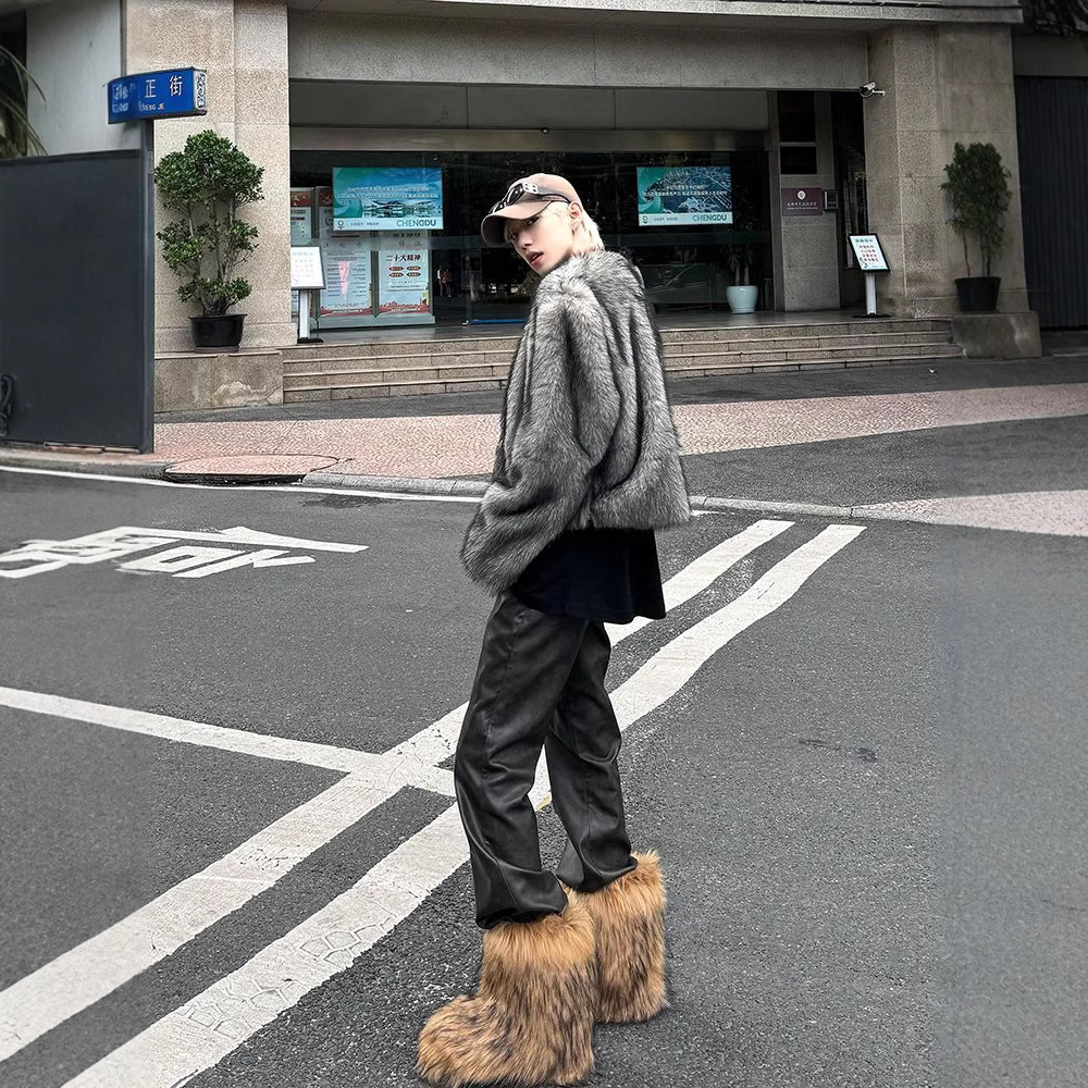 Pishuai Abrigo Corto de Piel d - Winter Clothing Fashion reseña y precio