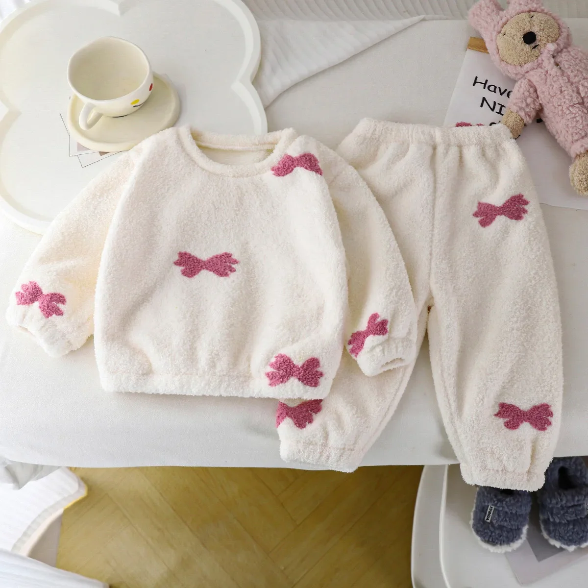 Pijamas gruesos de lana cálida - Winter Clothing Toddler Girl reseña y precio
