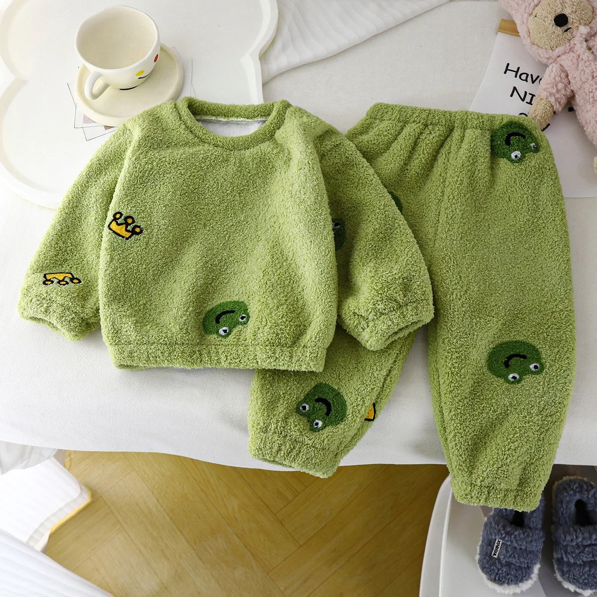 Pijamas gruesos de lana cálida - Winter Clothing Toddler Girl reseña y precio