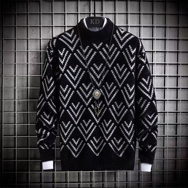 Suéter de punto de bloque de C - Winter Clothing Men Style reseña y precio