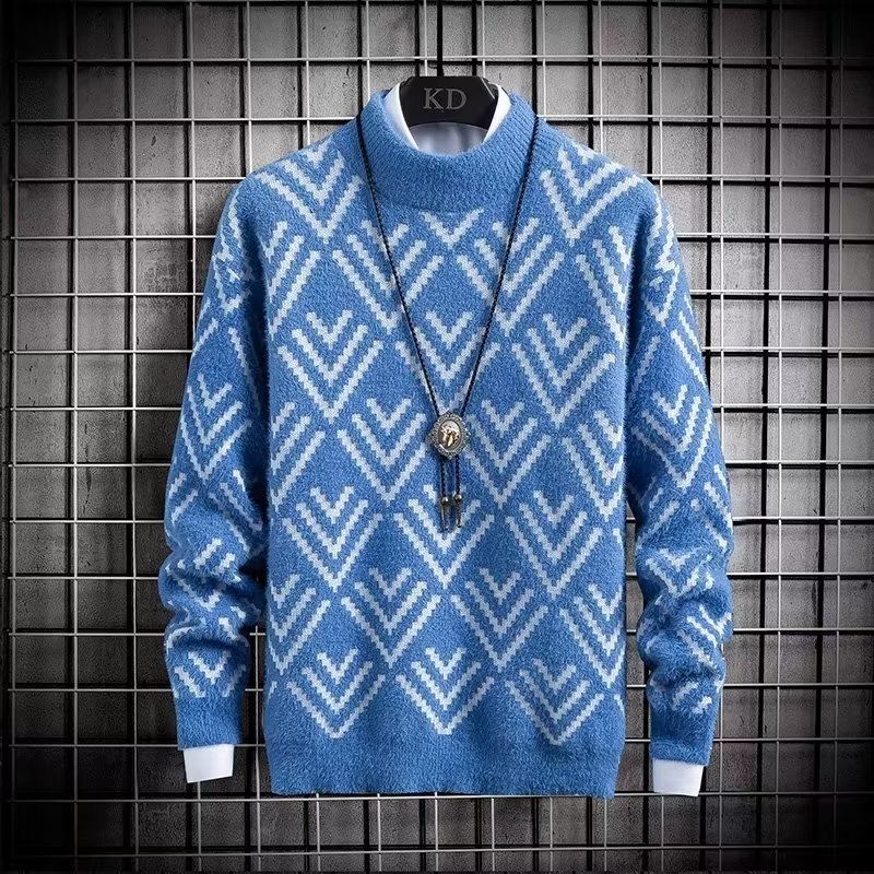 Suéter de punto de bloque de C - Winter Clothing Men Style reseña y precio