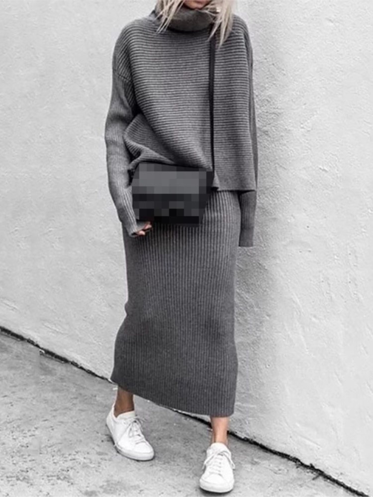 Conjunto de Falda Midi Tejida  - Winter Clothing Kit reseña y precio
